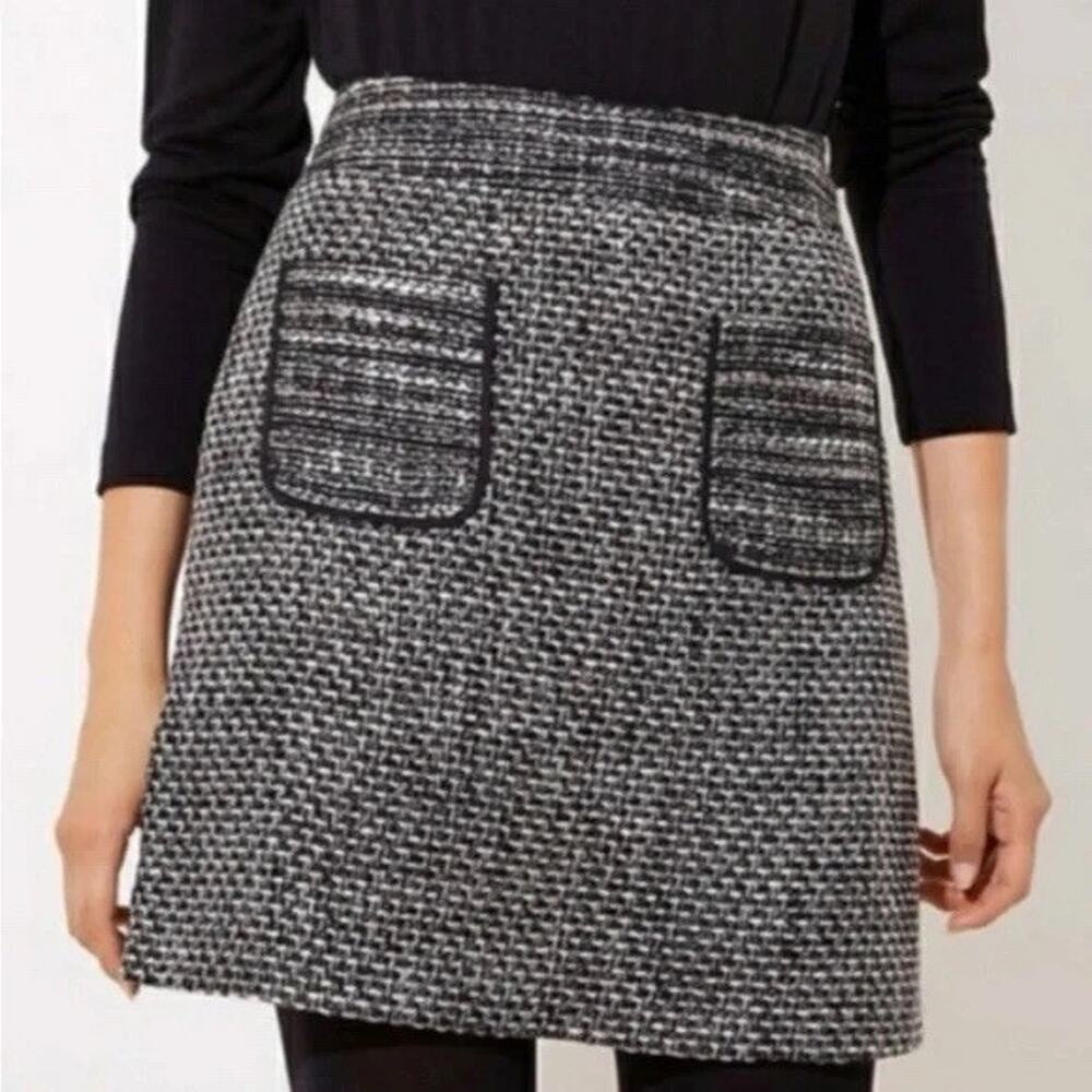 Chic Black and White Tweed Skirt